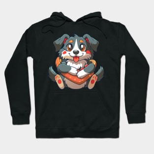 cute dog hugging hotdog Hoodie